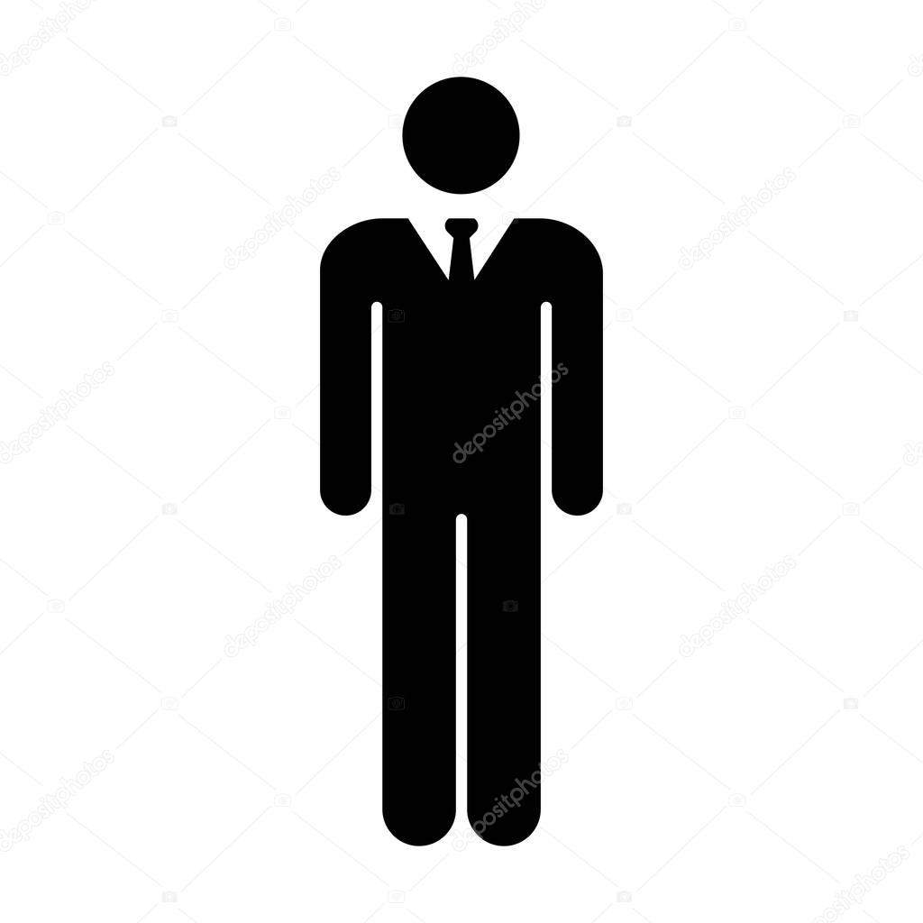 Businessman Icon Flat Vector Person Symbol in Glyph Pictogram illustration