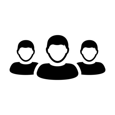 Takım simge vektör kullanıcı grubu insanlar glif piktogram şekil