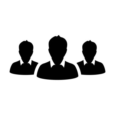 Takım simge vektör kullanıcı grubu insanlar glif piktogram şekil