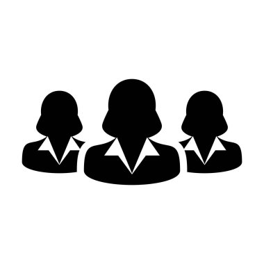 Kadınlar takım simge vektör kullanıcı grubu insanlar glif piktogram şekil