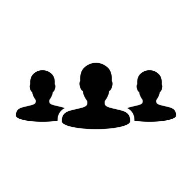 Takım simge vektör kullanıcı grubu insanlar glif piktogram şekil