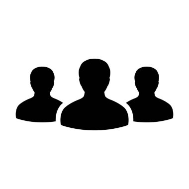 Takım simge vektör kullanıcı grubu insanlar glif piktogram şekil