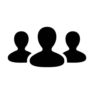 Takım simge vektör kullanıcı grubu insanlar glif piktogram şekil