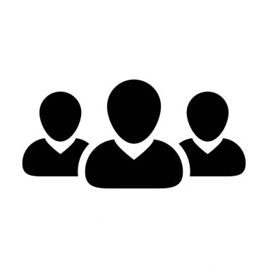 Takım simge vektör kullanıcı grubu insanlar glif piktogram şekil