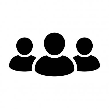 Takım simge vektör kullanıcı grubu insanlar glif piktogram şekil