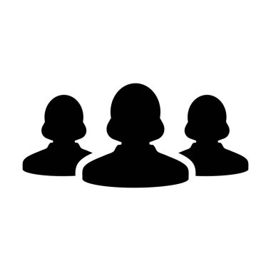 Kadınlar takım simge vektör kullanıcı grubu insanlar glif piktogram şekil