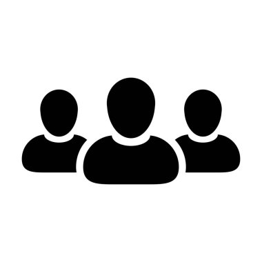 Takım simge vektör kullanıcı grubu insanlar glif piktogram şekil