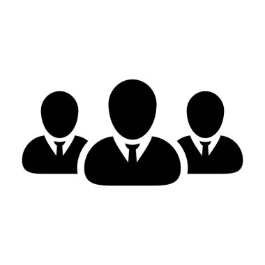 Takım simge vektör kullanıcı grubu insanlar glif piktogram şekil