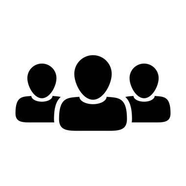 Takım simge vektör kullanıcı grubu insanlar glif piktogram şekil