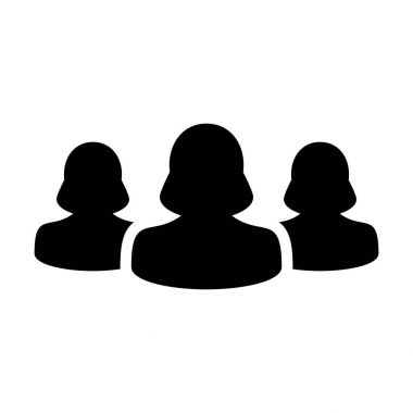 Kadınlar takım simge vektör kullanıcı grubu insanlar glif piktogram şekil