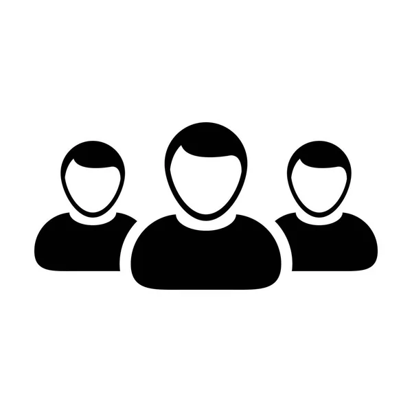 Team Icon Vector-gebruikersgroep van mensen Glyph Pictogram illustratie — Stockvector