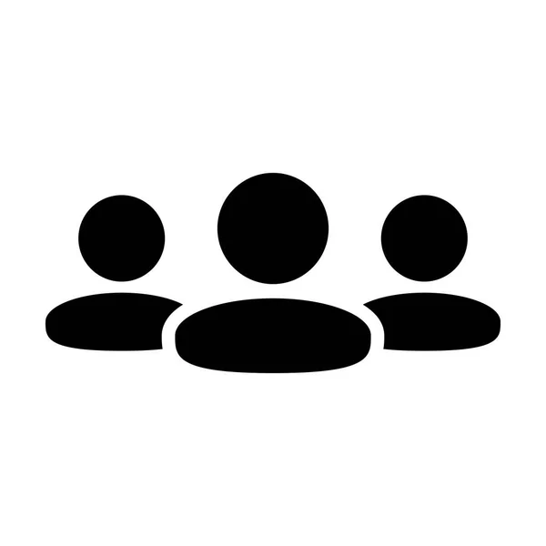 Team Icon Vektor Benutzergruppe von Menschen Glyphenpiktogramm Illustration — Stockvektor