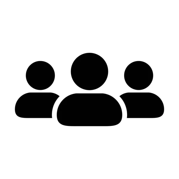 Team Icon Vector-gebruikersgroep van mensen Glyph Pictogram illustratie — Stockvector