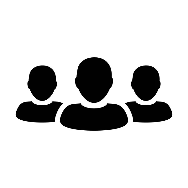 Team Icon Vektor Benutzergruppe von Menschen Glyphenpiktogramm Illustration — Stockvektor