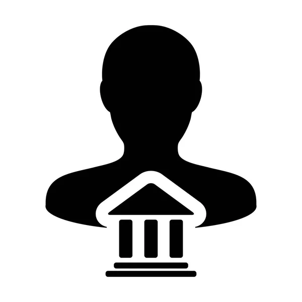 Banka simge vektör kişi profili erkek simgesiyle — Stok Vektör