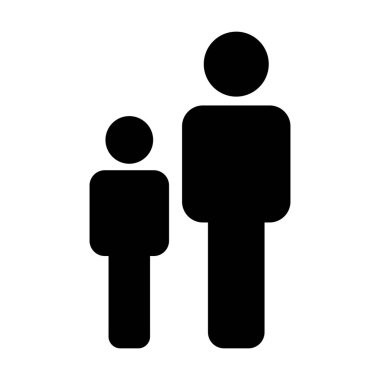 Aile simge vektör düz renk insanlar işareti glif piktogram sembol