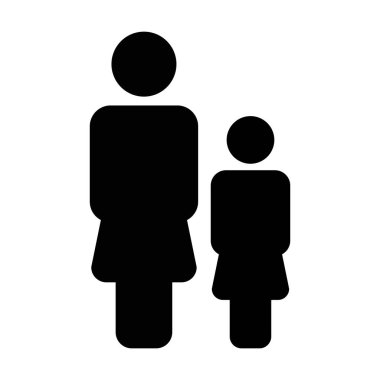 Aile simge vektör düz renk insanlar işareti glif piktogram sembol