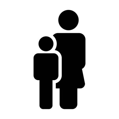 Aile simge vektör düz renk insanlar işareti glif piktogram sembol