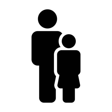 Aile simge vektör düz renk insanlar işareti glif piktogram sembol