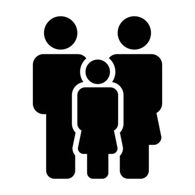 Aile simge vektör düz renk insanlar işareti glif piktogram sembol