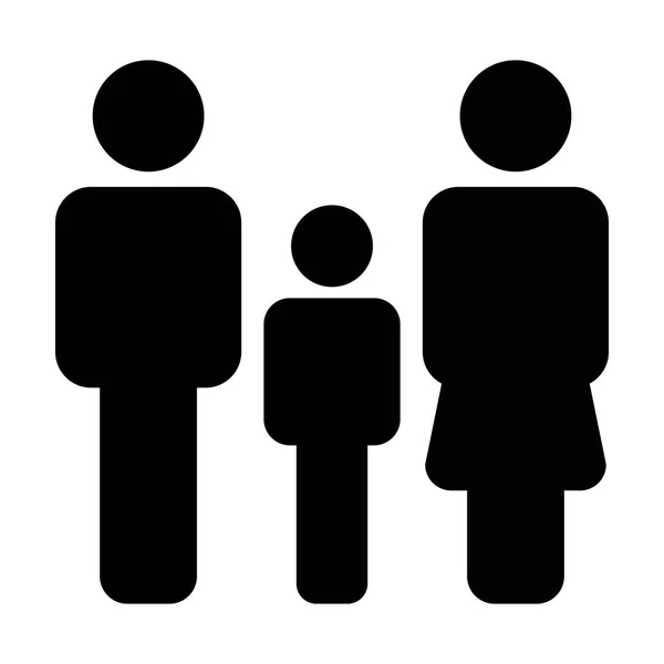 Rodinné ikonu vektorové plochý barevný lidé přihlásit glyf piktogram symbolu — Stockový vektor