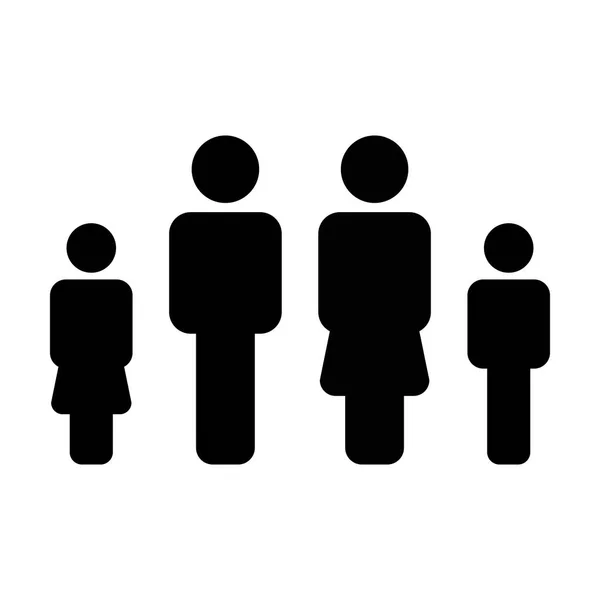 Familie Symbol Vektor flache Farbe Menschen unterzeichnen in Glyphen-Piktogramm-Symbol — Stockvektor