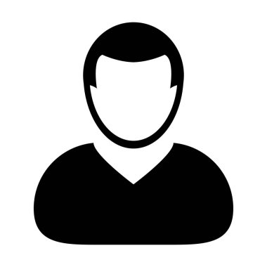 Kullanıcı simge vektör erkek kişi sembolü profil Avatar oturum açma düz renk glif piktogram illüstrasyon