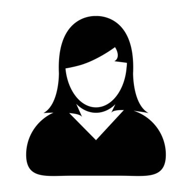 Kullanıcı simge vektör Femaleperson sembolü profil Avatar işareti düz renk glif piktogram çizimde