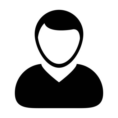 Kullanıcı simge vektör erkek kişi sembolü profil Avatar oturum açma düz renk glif piktogram illüstrasyon