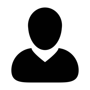 Kullanıcı simge vektör erkek kişi sembolü profil Avatar oturum açma düz renk glif piktogram illüstrasyon