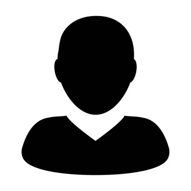 Kullanıcı simge vektör erkek kişi sembolü profil Avatar oturum açma düz renk glif piktogram illüstrasyon