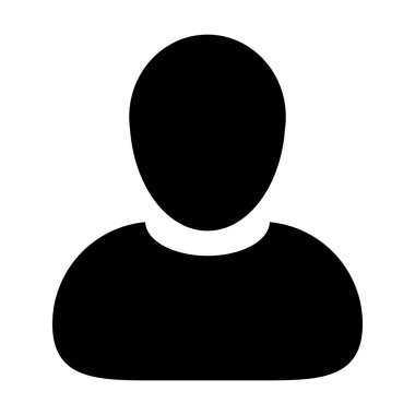 Kullanıcı simge vektör erkek kişi sembolü profil Avatar oturum açma düz renk glif piktogram illüstrasyon