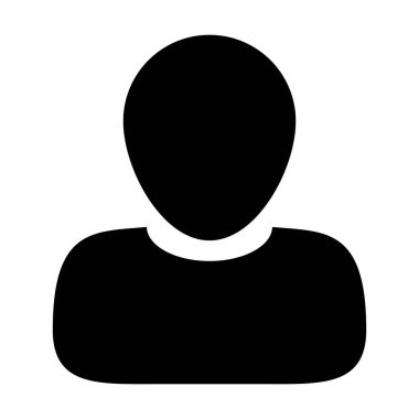 Kullanıcı simge vektör erkek kişi sembolü profil Avatar oturum açma düz renk glif piktogram illüstrasyon