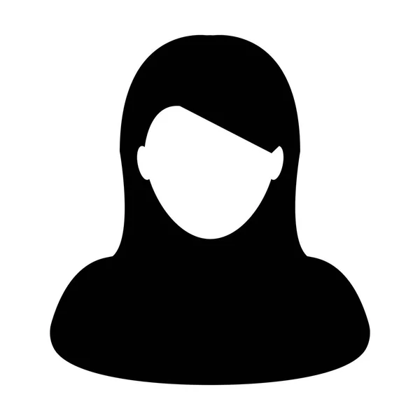 Icono de Usuario Vector Perfil de Símbolo de Persona Femenina Avatar Iniciar sesión Ilustración de Pictograma de Glifo de Color Plano — Archivo Imágenes Vectoriales