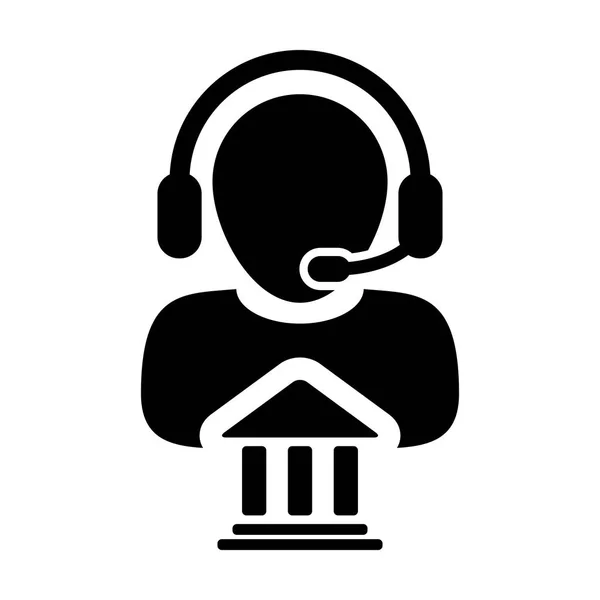 Service Icon Vector Bank Service Call Center mannelijke persoon profiel Avatar in Glyph Pictogram symbool afbeelding — Stockvector