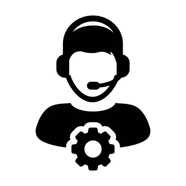 Service Icon Vector mannelijke Operator persoon profiel Avatar — Stockvector