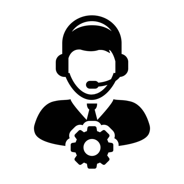 Service ikonen vektor manliga operatören Person profil Avatar — Stock vektor