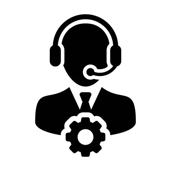 Service Icon Vector mannelijke Operator persoon profiel Avatar — Stockvector