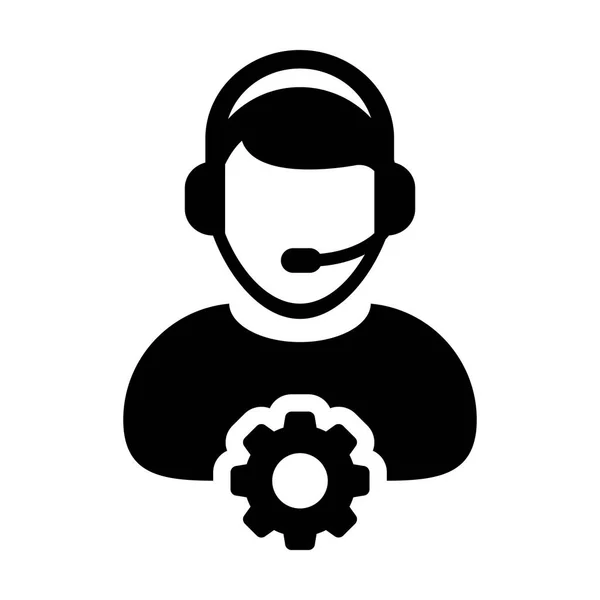 Icône de service vectoriel Exploitant masculin Profil de la personne Avatar — Image vectorielle