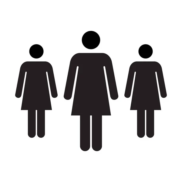 Pessoas Ícone Vector Mulheres Grupo Símbolo para negócios Infográficos em Glyph Pictogram ilustração — Vetor de Stock