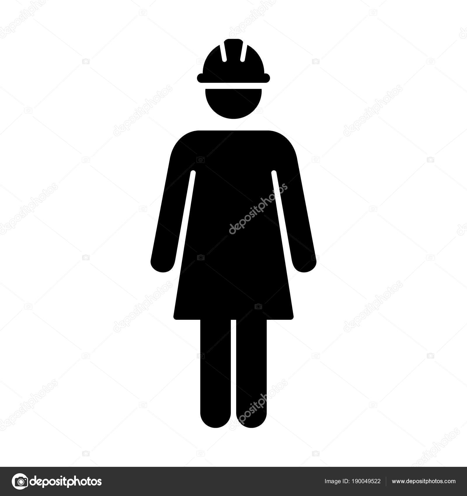 작업자 아이콘 벡터 여성 서비스 사람의 건물 건설 노동자와 Hardhat 헬멧 문양 그림 기호 그림 스톡 벡터 -  ©tuktukdesign 190049522, image size:1600x1700