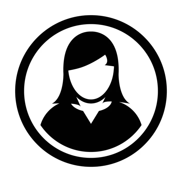 アイコン ベクトル女性人シンボル プロファイル円のアバターのユーザーのサインイン フラット カラー グリフ ピクトグラム イラスト — ストックベクタ