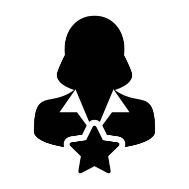 Yıldız kadın kullanıcı profili avatar sembolü olan yer imi simgesi vektörü