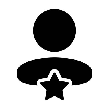 Yıldız erkek kullanıcı profili avatar sembollü müşteri simgesi çizimi resimli bir grafikte sınıflandırma için.