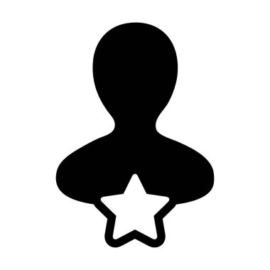 Yıldız erkek kullanıcı profili avatar sembollü derece simgesi bir glifli resimleme ile derecelendirme