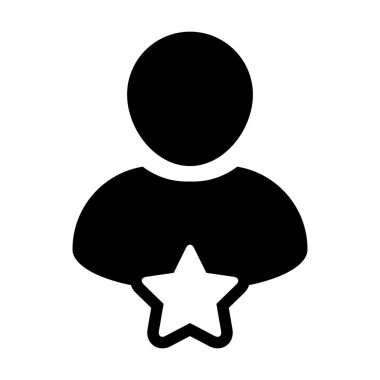 Yıldız erkek kullanıcı profili avatar sembolü içeren kredi simgesi vektörü