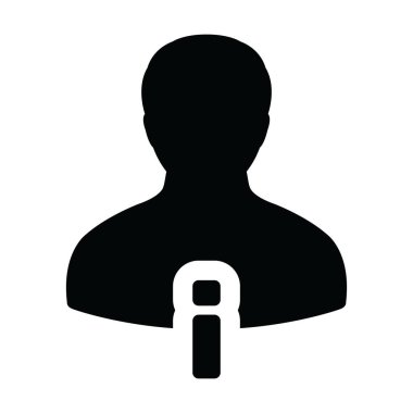 İş için bilgi sembolü içeren gerçek ikon vektörü erkek profil avatarı