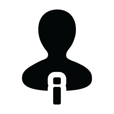 İş için bilgi sembolü içeren kimlik ikonu vektörü erkek profil avatarı