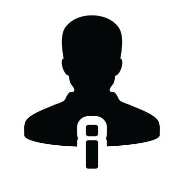 İstihbarat ikonu erkek vektör profil avatarı iş için bilgi sembolü ile bir kabartma resim çizimi