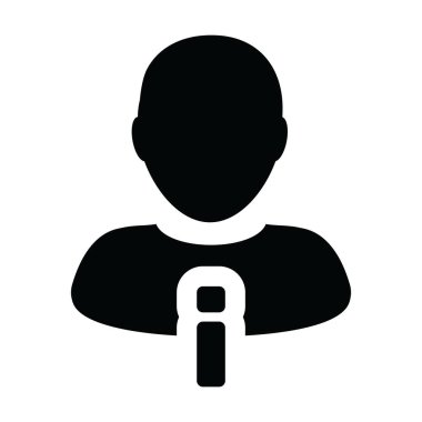 Fikir ikonu erkek vektör profil avatarı iş için bilgi sembolü ile bir glyph resimli resimleme